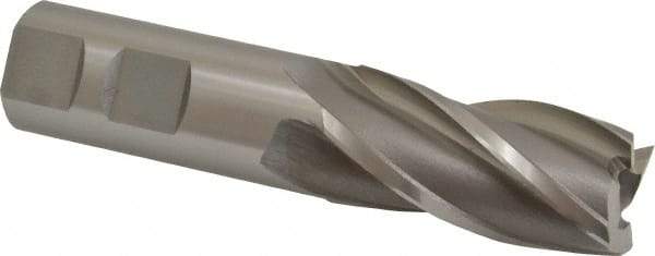OSG - 23mm, 1-7/8" LOC, 7/8" Shank Diam, 4-1/8" OAL, 4 Flute, Cobalt Square End Mill - Single End, Uncoated, Spiral Flute, 30° Helix, Right Hand Cut, Right Hand Flute, Series 581 - Eagle Tool & Supply