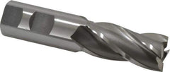 OSG - 25mm, 2" LOC, 1" Shank Diam, 4-1/2" OAL, 4 Flute, Cobalt Square End Mill - Single End, Uncoated, Spiral Flute, 30° Helix, Right Hand Cut, Right Hand Flute, Series 581 - Eagle Tool & Supply