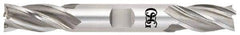 OSG - 25/32", 1-7/8" LOC, 7/8" Shank Diam, 6-1/8" OAL, 4 Flute, Cobalt Square End Mill - Double End, Uncoated, Spiral Flute, 30° Helix, Right Hand Cut, Right Hand Flute, Series 542 - Eagle Tool & Supply