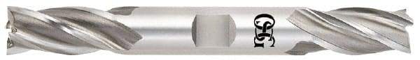 OSG - 31/32", 1-7/8" LOC, 1" Shank Diam, 6-3/8" OAL, 4 Flute, Cobalt Square End Mill - Double End, Uncoated, Spiral Flute, 30° Helix, Right Hand Cut, Right Hand Flute, Series 542 - Eagle Tool & Supply