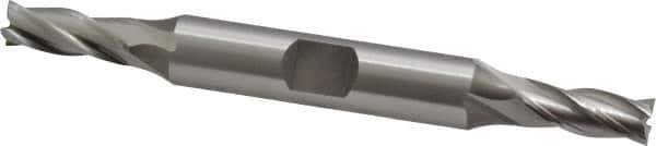 OSG - 1/4", 5/8" LOC, 3/8" Shank Diam, 3-3/8" OAL, 4 Flute, Cobalt Square End Mill - Double End, Uncoated, Spiral Flute, 30° Helix, Right Hand Cut, Right Hand Flute, Series 542 - Eagle Tool & Supply