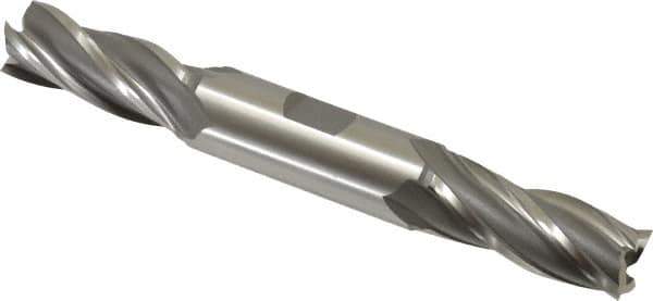 OSG - 11/16", 1-5/8" LOC, 3/4" Shank Diam, 5-5/8" OAL, 4 Flute, Cobalt Square End Mill - Double End, Uncoated, Spiral Flute, 30° Helix, Right Hand Cut, Right Hand Flute, Series 542 - Eagle Tool & Supply
