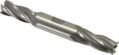 OSG - 11/16", 1-5/8" LOC, 3/4" Shank Diam, 5-5/8" OAL, 4 Flute, Cobalt Square End Mill - Double End, Uncoated, Spiral Flute, 30° Helix, Right Hand Cut, Right Hand Flute, Series 542 - Eagle Tool & Supply