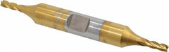 OSG - 1/8", 3/8" LOC, 3/8" Shank Diam, 3-1/16" OAL, 4 Flute, Cobalt Square End Mill - Double End, TiN Finish, Spiral Flute, 30° Helix, Right Hand Cut, Right Hand Flute, Series 542 - Eagle Tool & Supply