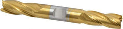 OSG - 5/8", 1-3/8" LOC, 5/8" Shank Diam, 5" OAL, 4 Flute, Cobalt Square End Mill - Double End, TiN Finish, Spiral Flute, 30° Helix, Right Hand Cut, Right Hand Flute, Series 542 - Eagle Tool & Supply