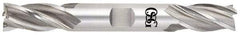 OSG - 1", 1-7/8" LOC, 1" Shank Diam, 6-3/8" OAL, 4 Flute, Cobalt Square End Mill - Double End, Uncoated, Spiral Flute, 30° Helix, Centercutting, Right Hand Cut, Right Hand Flute, Series 543 - Eagle Tool & Supply