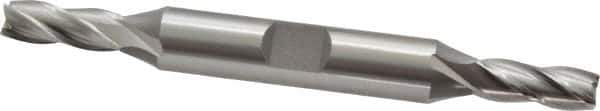 OSG - 1/4", 5/8" LOC, 3/8" Shank Diam, 3-3/8" OAL, 4 Flute, Cobalt Square End Mill - Double End, Uncoated, Spiral Flute, 30° Helix, Centercutting, Right Hand Cut, Right Hand Flute, Series 543 - Eagle Tool & Supply