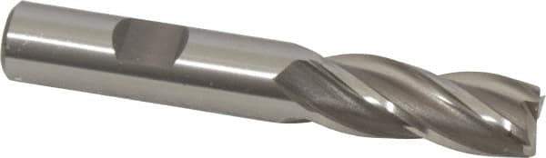 OSG - 1/2", 1-1/4" LOC, 1/2" Shank Diam, 3-1/4" OAL, 4 Flute, Cobalt Square End Mill - Single End, Uncoated, Spiral Flute, 30° Helix, Centercutting, Right Hand Cut, Right Hand Flute, Series 541 - Eagle Tool & Supply