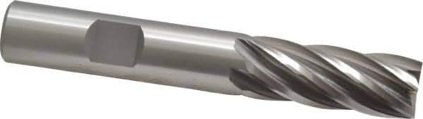 OSG - 1/2", 1-1/4" LOC, 1/2" Shank Diam, 3-1/4" OAL, 6 Flute, Cobalt Square End Mill - Single End, Uncoated, Spiral Flute, 30° Helix, Centercutting, Right Hand Cut, Right Hand Flute, Series 541 - Eagle Tool & Supply