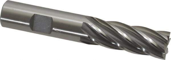 OSG - 5/8", 1-5/8" LOC, 5/8" Shank Diam, 3-3/4" OAL, 6 Flute, Cobalt Square End Mill - Single End, Uncoated, Spiral Flute, 30° Helix, Centercutting, Right Hand Cut, Right Hand Flute, Series 541 - Eagle Tool & Supply
