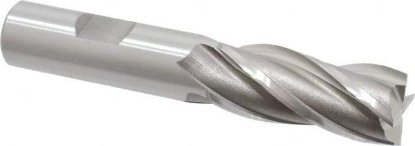 OSG - 11/16", 1-5/8" LOC, 5/8" Shank Diam, 3-3/4" OAL, 4 Flute, Cobalt Square End Mill - Single End, Uncoated, Spiral Flute, 30° Helix, Centercutting, Right Hand Cut, Right Hand Flute, Series 541 - Eagle Tool & Supply