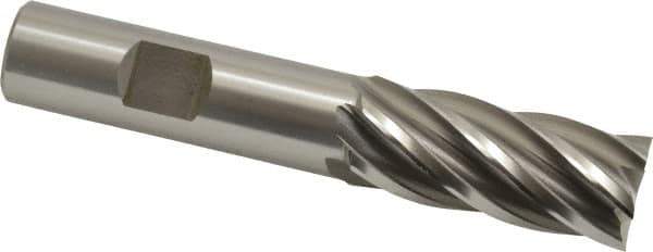 OSG - 11/16", 1-5/8" LOC, 5/8" Shank Diam, 3-3/4" OAL, 6 Flute, Cobalt Square End Mill - Single End, Uncoated, Spiral Flute, 30° Helix, Centercutting, Right Hand Cut, Right Hand Flute, Series 541 - Eagle Tool & Supply