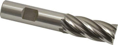OSG - 11/16", 1-5/8" LOC, 5/8" Shank Diam, 3-3/4" OAL, 6 Flute, Cobalt Square End Mill - Single End, Uncoated, Spiral Flute, 30° Helix, Centercutting, Right Hand Cut, Right Hand Flute, Series 541 - Eagle Tool & Supply