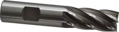 OSG - 3/4", 1-5/8" LOC, 3/4" Shank Diam, 3-7/8" OAL, 6 Flute, Cobalt Square End Mill - Single End, Uncoated, Spiral Flute, 30° Helix, Centercutting, Right Hand Cut, Right Hand Flute, Series 541 - Eagle Tool & Supply