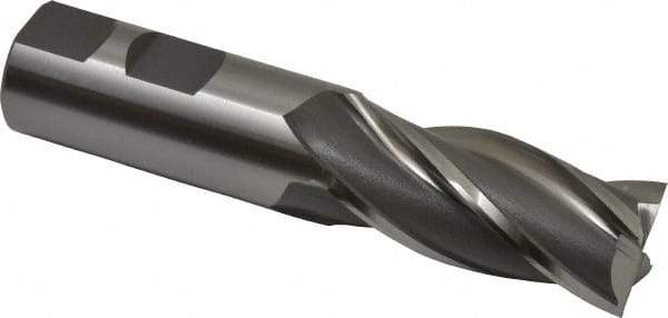 OSG - 7/8", 1-7/8" LOC, 7/8" Shank Diam, 4-1/8" OAL, 4 Flute, Cobalt Square End Mill - Single End, Uncoated, Spiral Flute, 30° Helix, Centercutting, Right Hand Cut, Right Hand Flute, Series 541 - Eagle Tool & Supply