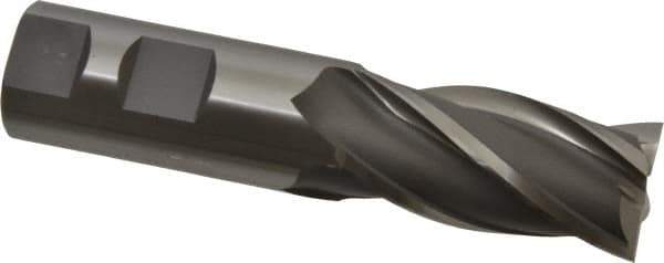 OSG - 1", 2" LOC, 1" Shank Diam, 4-1/2" OAL, 4 Flute, Cobalt Square End Mill - Single End, Uncoated, Spiral Flute, 30° Helix, Centercutting, Right Hand Cut, Right Hand Flute, Series 541 - Eagle Tool & Supply