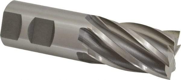 OSG - 1-1/4", 2" LOC, 1-1/4" Shank Diam, 4-1/2" OAL, 6 Flute, Cobalt Square End Mill - Single End, Uncoated, Spiral Flute, 30° Helix, Centercutting, Right Hand Cut, Right Hand Flute, Series 541 - Eagle Tool & Supply