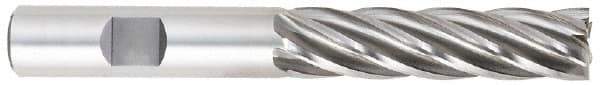 OSG - 1/2", 2" LOC, 1/2" Shank Diam, 4" OAL, 6 Flute, Cobalt Square End Mill - Single End, Uncoated, Spiral Flute, 30° Helix, Centercutting, Right Hand Cut, Right Hand Flute, Series 546 - Eagle Tool & Supply