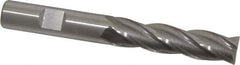 OSG - 1/2", 2" LOC, 1/2" Shank Diam, 4" OAL, 4 Flute, Cobalt Square End Mill - Single End, Uncoated, Spiral Flute, 30° Helix, Centercutting, Right Hand Cut, Right Hand Flute, Series 546 - Eagle Tool & Supply