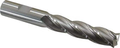 OSG - 5/8", 2-1/2" LOC, 5/8" Shank Diam, 4-5/8" OAL, 4 Flute, Cobalt Square End Mill - Single End, Uncoated, Spiral Flute, 30° Helix, Centercutting, Right Hand Cut, Right Hand Flute, Series 546 - Eagle Tool & Supply