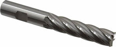 OSG - 5/8", 2-1/2" LOC, 5/8" Shank Diam, 4-5/8" OAL, 6 Flute, Cobalt Square End Mill - Single End, Uncoated, Spiral Flute, 30° Helix, Centercutting, Right Hand Cut, Right Hand Flute, Series 546 - Eagle Tool & Supply
