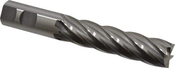 OSG - 7/8", 3-1/2" LOC, 7/8" Shank Diam, 5-3/4" OAL, 6 Flute, Cobalt Square End Mill - Single End, Uncoated, Spiral Flute, 30° Helix, Centercutting, Right Hand Cut, Right Hand Flute, Series 546 - Eagle Tool & Supply