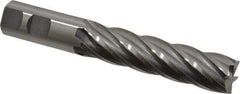 OSG - 7/8", 3-1/2" LOC, 7/8" Shank Diam, 5-3/4" OAL, 6 Flute, Cobalt Square End Mill - Single End, Uncoated, Spiral Flute, 30° Helix, Centercutting, Right Hand Cut, Right Hand Flute, Series 546 - Eagle Tool & Supply