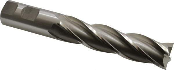 OSG - 1", 4" LOC, 1" Shank Diam, 6-1/2" OAL, 4 Flute, Cobalt Square End Mill - Single End, Uncoated, Spiral Flute, 30° Helix, Centercutting, Right Hand Cut, Right Hand Flute, Series 546 - Eagle Tool & Supply
