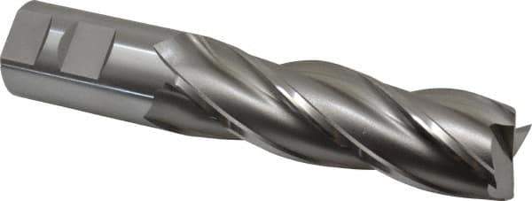 OSG - 1-1/4", 4" LOC, 1-1/4" Shank Diam, 6-1/2" OAL, 4 Flute, Cobalt Square End Mill - Single End, Uncoated, Spiral Flute, 30° Helix, Centercutting, Right Hand Cut, Right Hand Flute, Series 546 - Eagle Tool & Supply