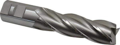 OSG - 1-1/4", 4" LOC, 1-1/4" Shank Diam, 6-1/2" OAL, 4 Flute, Cobalt Square End Mill - Single End, Uncoated, Spiral Flute, 30° Helix, Centercutting, Right Hand Cut, Right Hand Flute, Series 546 - Eagle Tool & Supply