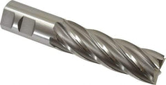 OSG - 1-1/4", 4" LOC, 1-1/4" Shank Diam, 6-1/2" OAL, 6 Flute, Cobalt Square End Mill - Single End, Uncoated, Spiral Flute, 30° Helix, Centercutting, Right Hand Cut, Right Hand Flute, Series 546 - Eagle Tool & Supply
