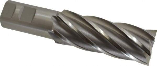 OSG - 1-1/2", 4" LOC, 1-1/4" Shank Diam, 6-1/2" OAL, 6 Flute, Cobalt Square End Mill - Single End, Uncoated, Spiral Flute, 30° Helix, Centercutting, Right Hand Cut, Right Hand Flute, Series 546 - Eagle Tool & Supply