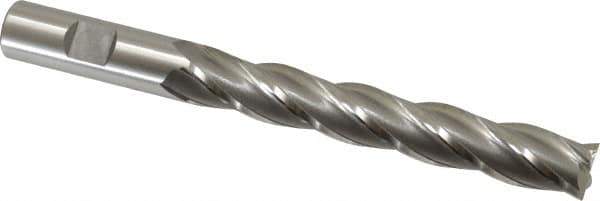 OSG - 5/8", 4" LOC, 5/8" Shank Diam, 6-1/8" OAL, 4 Flute, Cobalt Square End Mill - Single End, Uncoated, Spiral Flute, 30° Helix, Centercutting, Right Hand Cut, Right Hand Flute, Series 558 - Eagle Tool & Supply