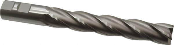 OSG - 7/8", 5" LOC, 7/8" Shank Diam, 7-1/4" OAL, 4 Flute, Cobalt Square End Mill - Single End, Uncoated, Spiral Flute, 30° Helix, Centercutting, Right Hand Cut, Right Hand Flute, Series 558 - Eagle Tool & Supply