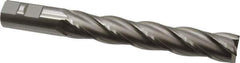 OSG - 7/8", 5" LOC, 7/8" Shank Diam, 7-1/4" OAL, 4 Flute, Cobalt Square End Mill - Single End, Uncoated, Spiral Flute, 30° Helix, Centercutting, Right Hand Cut, Right Hand Flute, Series 558 - Eagle Tool & Supply