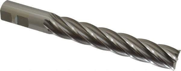 OSG - 7/8", 5" LOC, 7/8" Shank Diam, 7-1/4" OAL, 6 Flute, Cobalt Square End Mill - Single End, Uncoated, Spiral Flute, 30° Helix, Centercutting, Right Hand Cut, Right Hand Flute, Series 558 - Eagle Tool & Supply