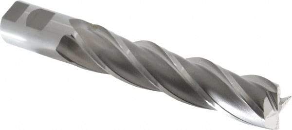 OSG - 1-1/4", 6" LOC, 1-1/4" Shank Diam, 8-1/2" OAL, 4 Flute, Cobalt Square End Mill - Single End, Uncoated, Spiral Flute, 30° Helix, Centercutting, Right Hand Cut, Right Hand Flute, Series 558 - Eagle Tool & Supply