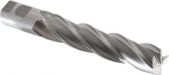 OSG - 1-1/4", 6" LOC, 1-1/4" Shank Diam, 8-1/2" OAL, 4 Flute, Cobalt Square End Mill - Single End, Uncoated, Spiral Flute, 30° Helix, Centercutting, Right Hand Cut, Right Hand Flute, Series 558 - Eagle Tool & Supply
