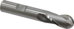 OSG - 9/16" Diam, 1-1/8" LOC, 2 Flute Cobalt Ball End Mill - Uncoated, Single End, 3-1/8" OAL, 1/2" Shank Diam, Spiral Flute - Eagle Tool & Supply