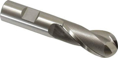 OSG - 7/8" Diam, 1-7/8" LOC, 2 Flute Cobalt Ball End Mill - Uncoated, Single End, 4-1/8" OAL, 3/4" Shank Diam, Spiral Flute - Eagle Tool & Supply