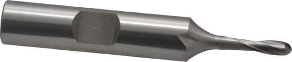 OSG - 1/8" Diam, 3/8" LOC, 2 Flute Cobalt Ball End Mill - Uncoated, Single End, 2-3/8" OAL, 3/8" Shank Diam, Spiral Flute - Eagle Tool & Supply