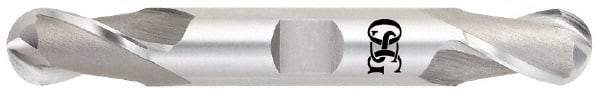 OSG - 1" Diam, 1-5/8" LOC, 2 Flute Cobalt Ball End Mill - Uncoated, Double End, 5-7/8" OAL, 1" Shank Diam, Spiral Flute - Eagle Tool & Supply