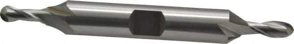 OSG - 3/16" Diam, 7/16" LOC, 2 Flute Cobalt Ball End Mill - Uncoated, Double End, 3-1/8" OAL, 3/8" Shank Diam, Spiral Flute - Eagle Tool & Supply