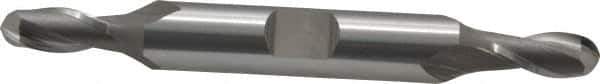OSG - 1/4" Diam, 1/2" LOC, 2 Flute Cobalt Ball End Mill - Uncoated, Double End, 3-1/8" OAL, 3/8" Shank Diam, Spiral Flute - Eagle Tool & Supply