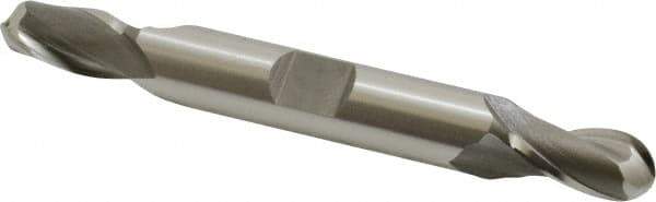 OSG - 5/16" Diam, 9/16" LOC, 2 Flute Cobalt Ball End Mill - Uncoated, Double End, 3-1/8" OAL, 3/8" Shank Diam, Spiral Flute - Eagle Tool & Supply