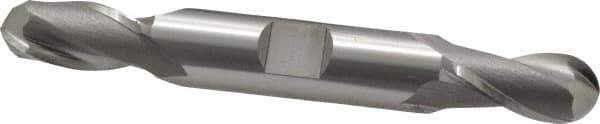 OSG - 7/16" Diam, 13/16" LOC, 2 Flute Cobalt Ball End Mill - Uncoated, Double End, 3-3/4" OAL, 1/2" Shank Diam, Spiral Flute - Eagle Tool & Supply