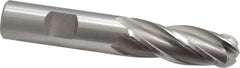 OSG - 5/8" Diam, 1-5/8" LOC, 4 Flute Cobalt Ball End Mill - Uncoated, Single End, 3-3/4" OAL, 5/8" Shank Diam, Spiral Flute - Eagle Tool & Supply