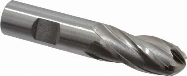 OSG - 3/4" Diam, 1-5/8" LOC, 4 Flute Cobalt Ball End Mill - Uncoated, Single End, 3-7/8" OAL, 3/4" Shank Diam, Spiral Flute - Eagle Tool & Supply