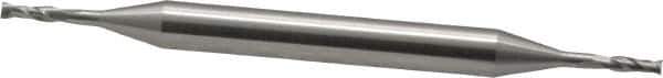 OSG - 1/16", 7/32" LOC, 3/16" Shank Diam, 2-1/2" OAL, 2 Flute, Cobalt Square End Mill - Double End, Uncoated, Spiral Flute, 30° Helix, Centercutting, Right Hand Cut, Right Hand Flute, Series 564 - Eagle Tool & Supply