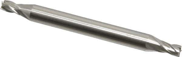 OSG - 1/8", 3/16" LOC, 3/16" Shank Diam, 2" OAL, 4 Flute, Cobalt Square End Mill - Double End, Uncoated, Spiral Flute, 30° Helix, Centercutting, Right Hand Cut, Right Hand Flute, Series 566 - Eagle Tool & Supply